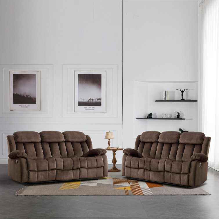 Ebern Designs Kyrone 84'' Pillow Top Arm Reclining Sofa & Reviews Wayfair